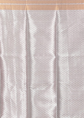 Grey Kora Silk Saree With Blouse Piece