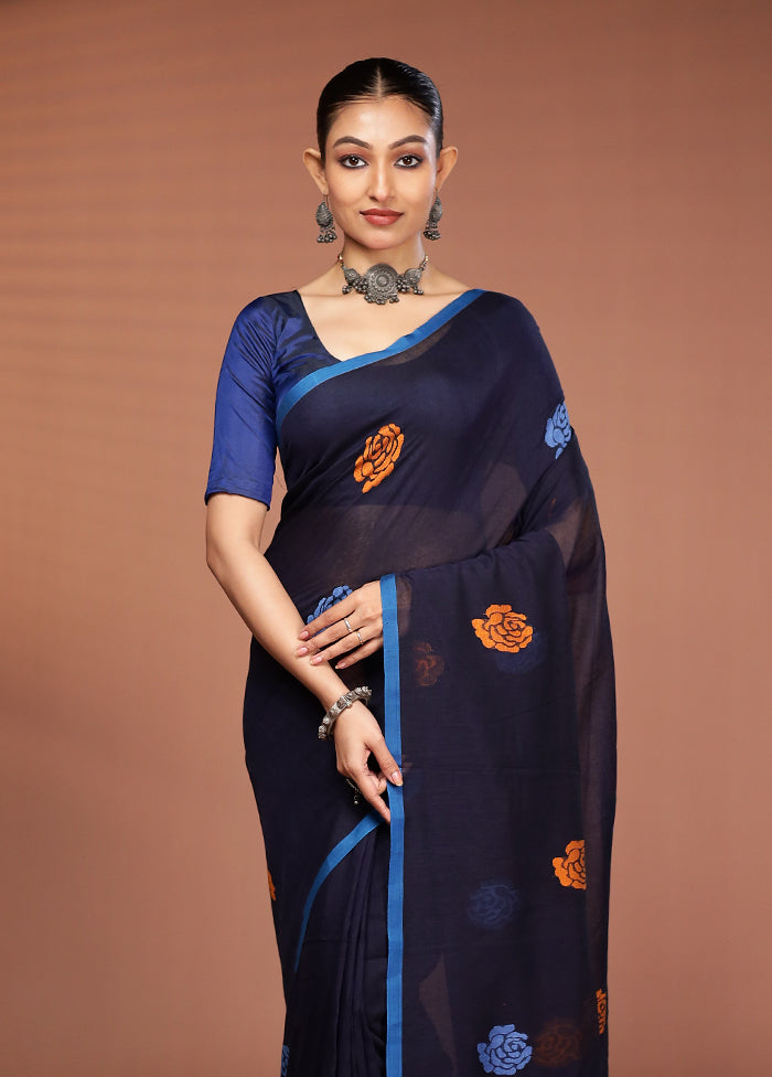Black Matka Silk Saree With Blouse Piece
