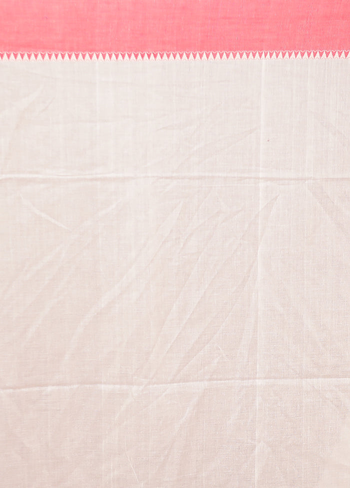 White Matka Silk Saree With Blouse Piece