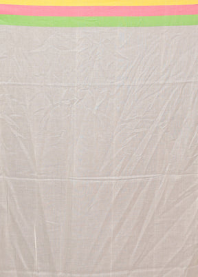 White Matka Silk Saree With Blouse Piece