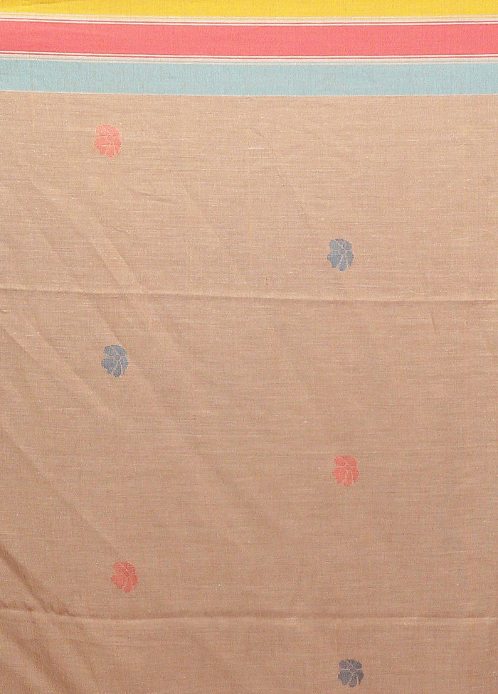 Cream Matka Silk Saree With Blouse Piece