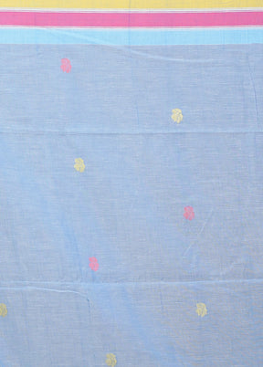 Blue Matka Silk Saree With Blouse Piece