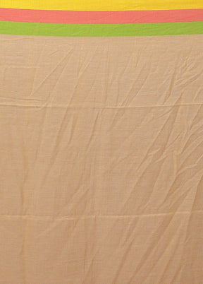 Cream Matka Silk Saree With Blouse Piece