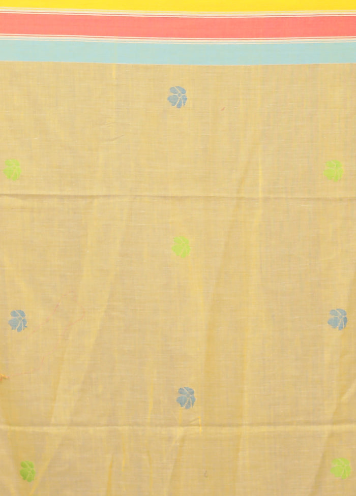 Yellow Matka Silk Saree With Blouse Piece