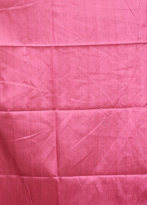 Pink Tussar Silk Saree With Blouse Piece