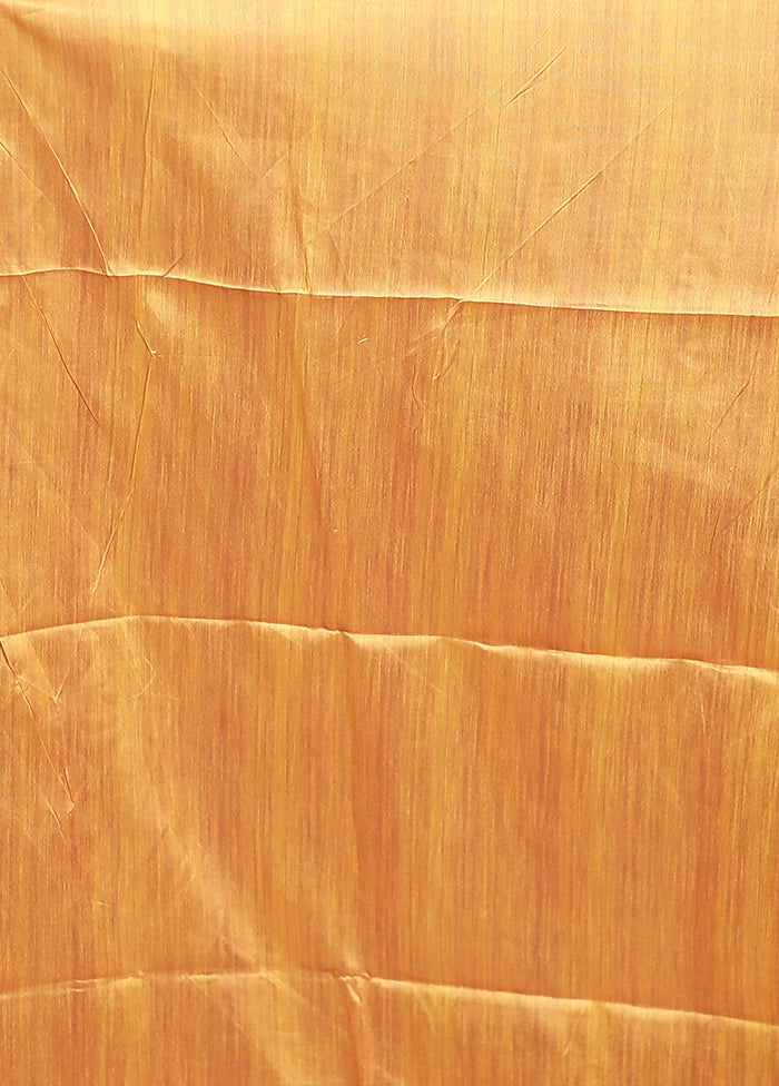 Yellow Tussar Silk Saree With Blouse Piece