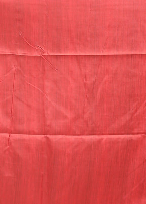 Rust Tussar Silk Saree With Blouse Piece