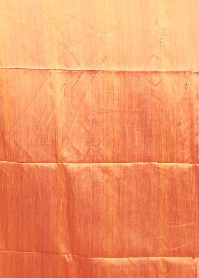 Yellow Tussar Silk Saree With Blouse Piece