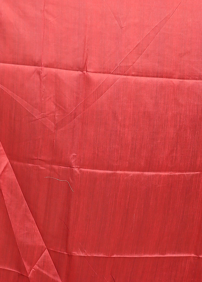 Pink Tussar Silk Saree With Blouse Piece