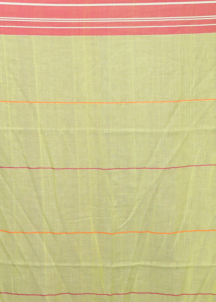 Green Matka Silk Saree Without Blouse Piece