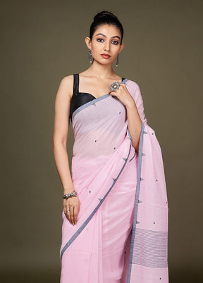 Pink Matka Silk Saree With Blouse Piece