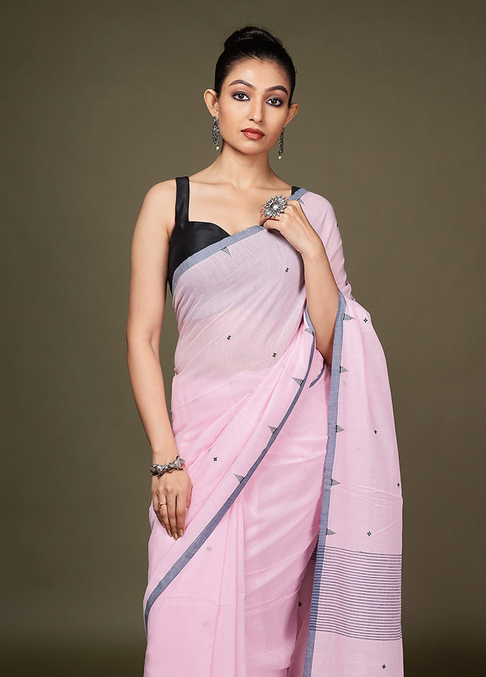 Pink Matka Silk Saree With Blouse Piece