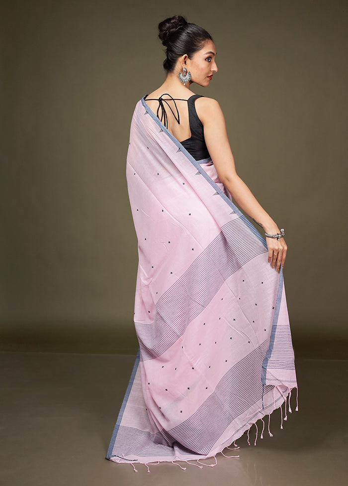 Pink Matka Silk Saree With Blouse Piece