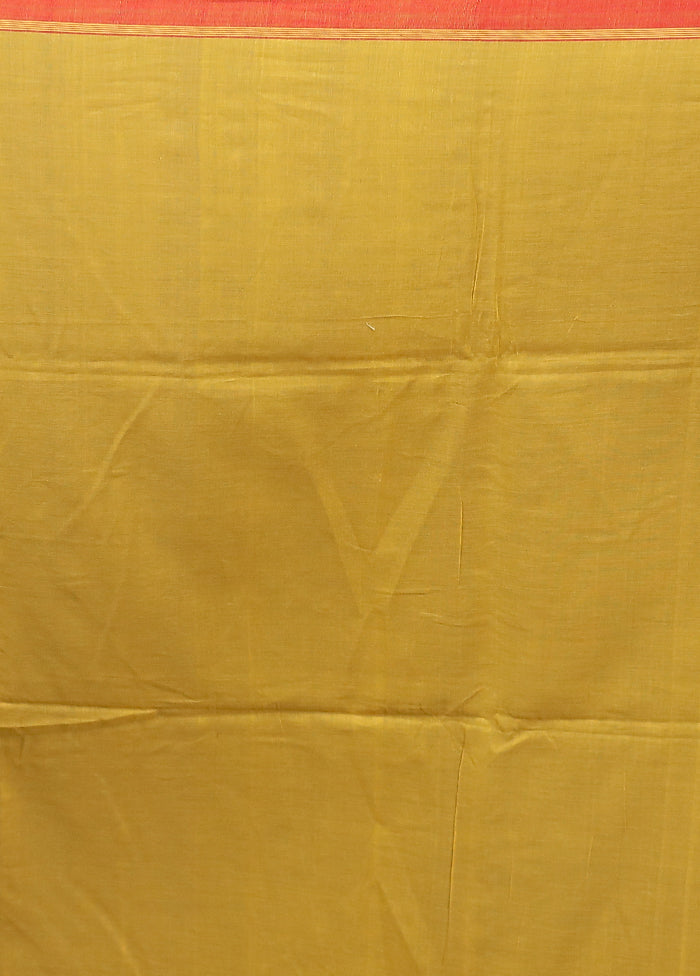 Yellow Matka Silk Saree With Blouse Piece