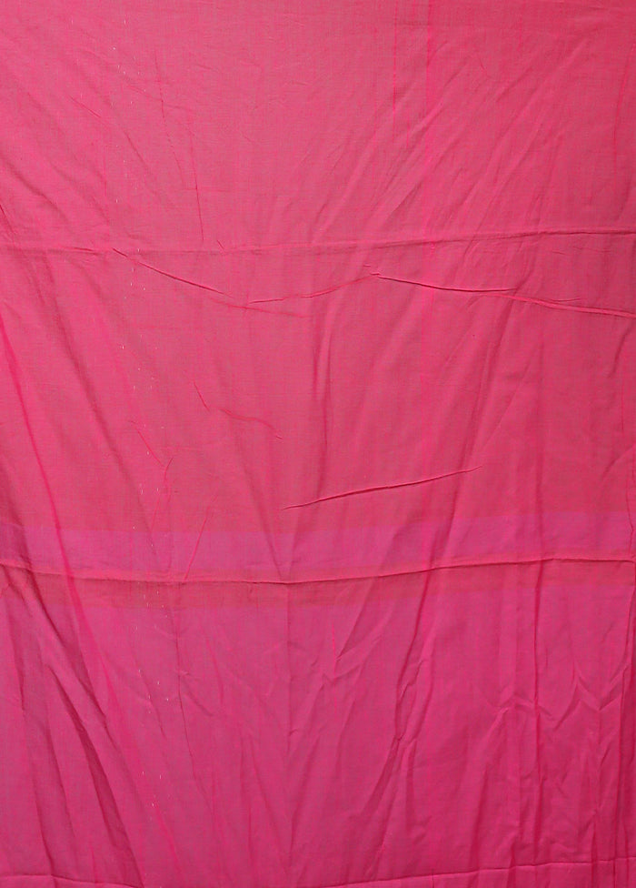 Pink Cotton Saree Without Blouse Piece