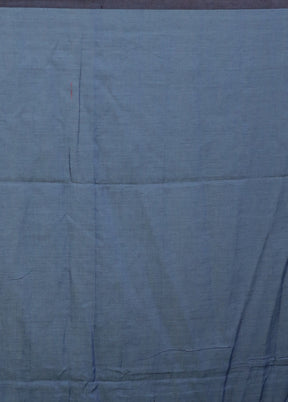 Blue Cotton Saree With Blouse Piece