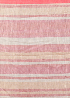 Pink Cotton Saree Without Blouse Piece