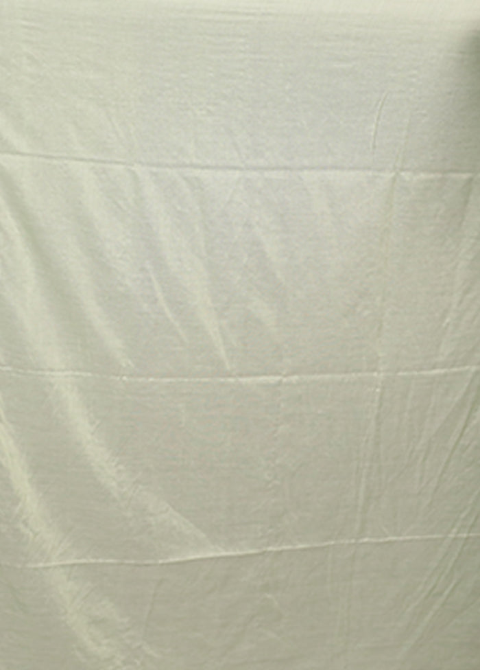 Green Cotton Saree With Blouse Piece