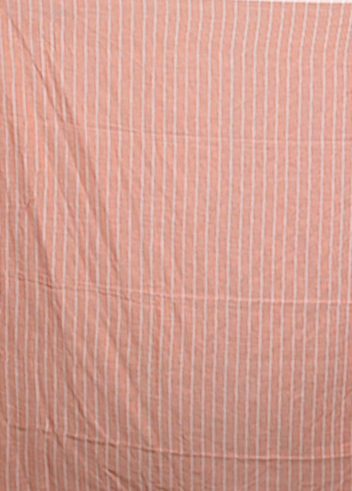 Rust Cotton Saree With Blouse Piece