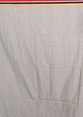 Cream Pure Cotton Saree With Blouse Piece