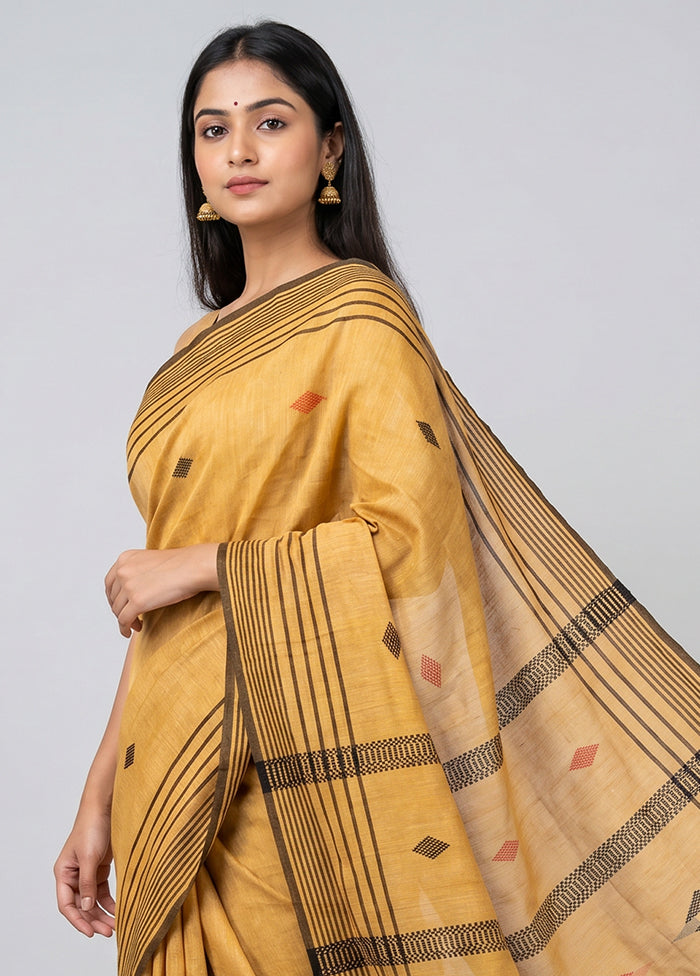 Pink Pure Cotton Saree With Blouse Piece