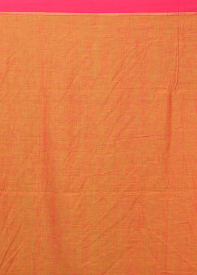 Rust Pure Cotton Saree With Blouse Piece
