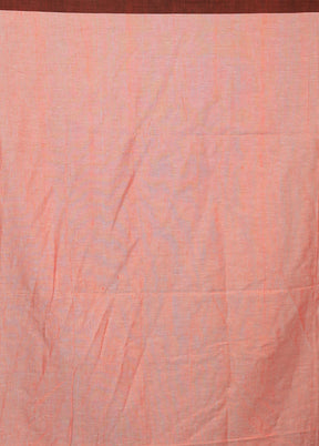 Pink Pure Cotton Saree With Blouse Piece