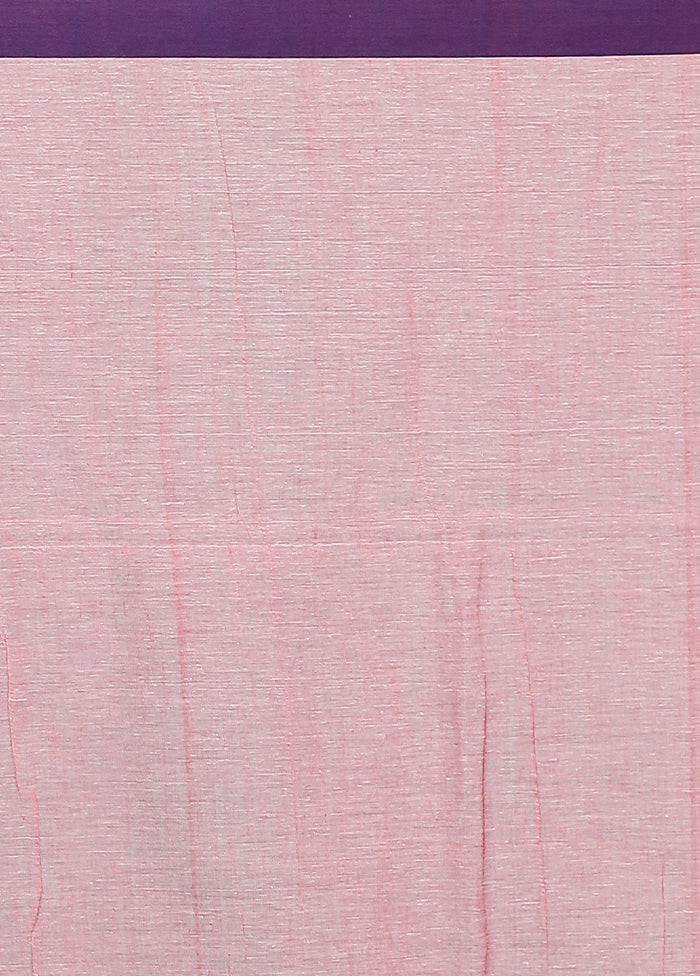 Pink Pure Cotton Saree With Blouse Piece