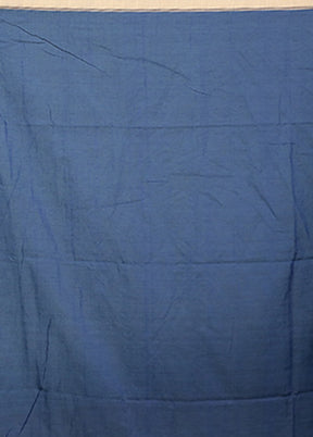 Blue Pure Cotton Saree With Blouse Piece
