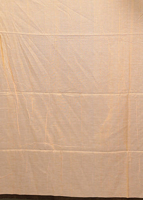 Peach Pure Cotton Saree With Blouse Piece