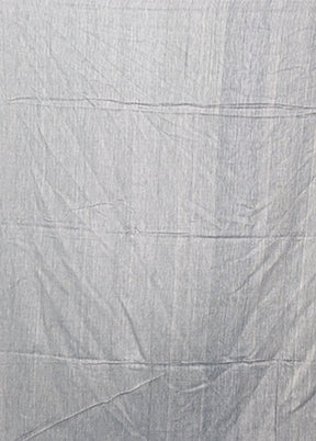 Grey Pure Cotton Saree With Blouse Piece