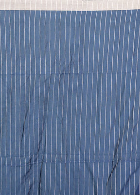 Blue Matka Silk Saree Without Blouse Piece