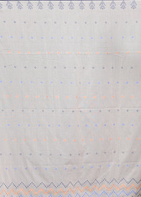 White Cotton Saree With Blouse Piece