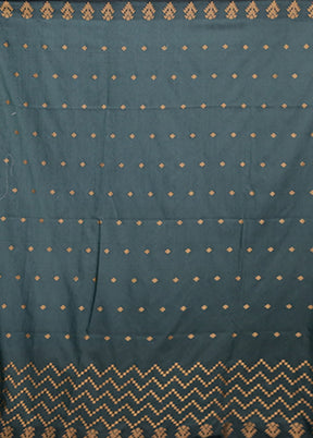 Green Cotton Saree With Blouse Piece