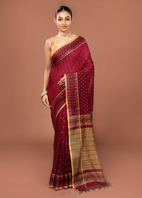 Cream Cotton Saree With Blouse Piece
