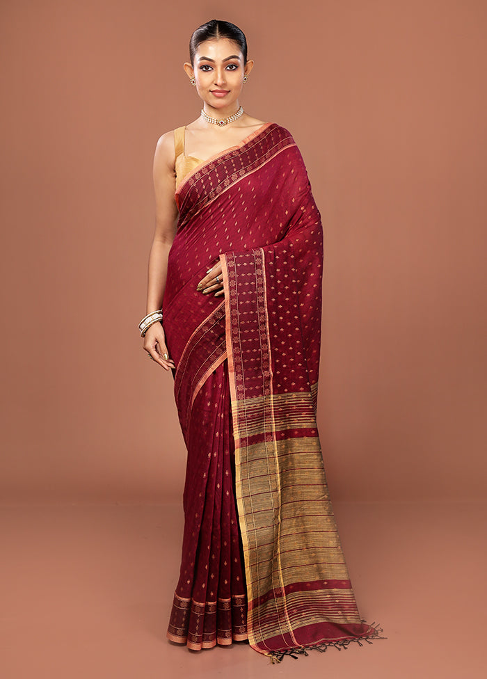 Cream Cotton Saree With Blouse Piece