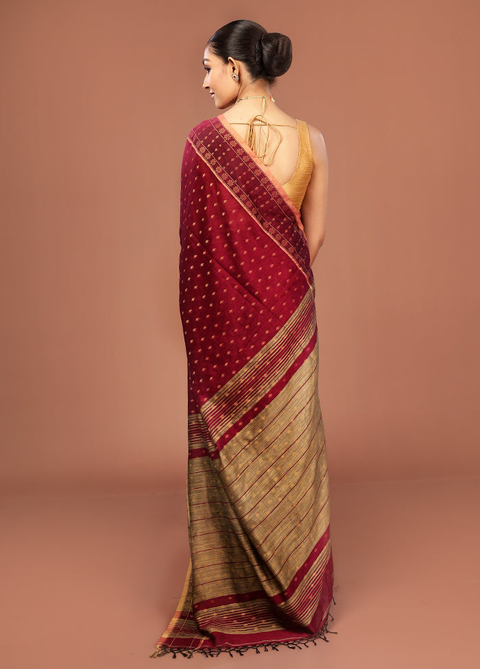 Cream Cotton Saree With Blouse Piece