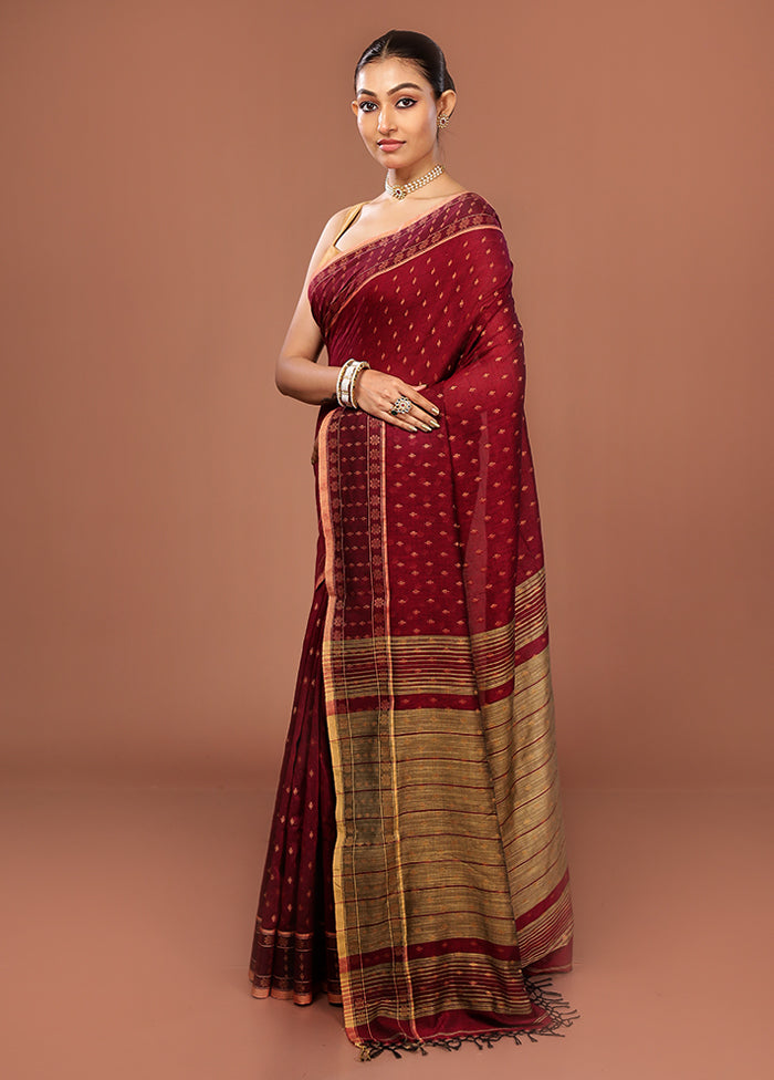 Cream Cotton Saree With Blouse Piece