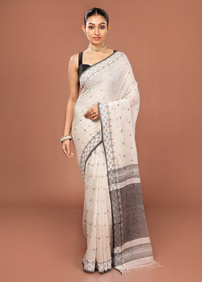 White Cotton Saree With Blouse Piece