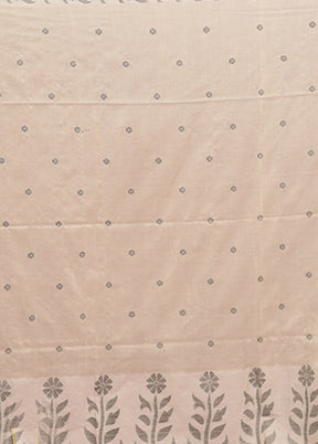 Cream Cotton Saree With Blouse Piece