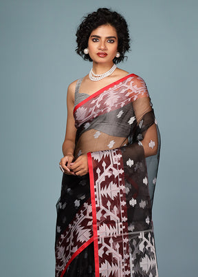 Black Organza Saree With Blouse Piece