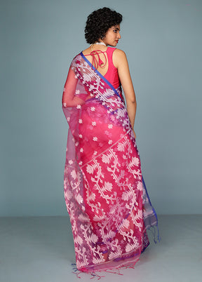 Pink Organza Saree Without Blouse Piece