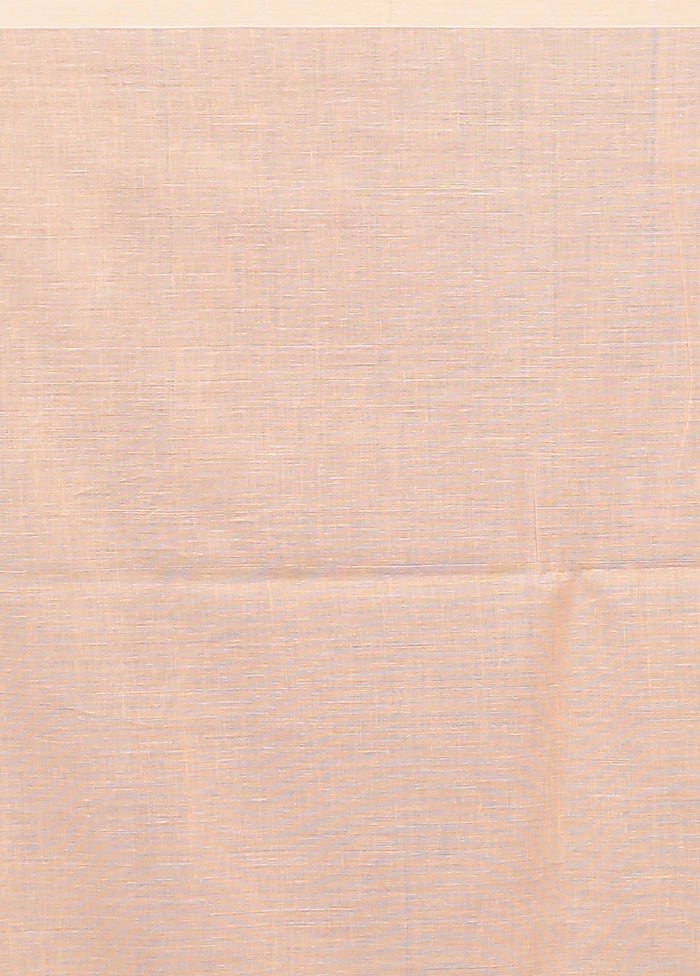 Peach Matka Silk Saree With Blouse Piece