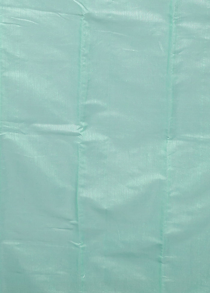 Green Tant Jamdani Saree Without Blouse Piece