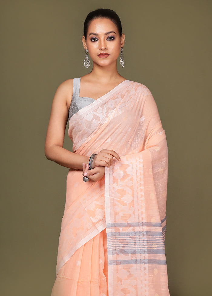 Pink Matka Silk Saree With Blouse Piece