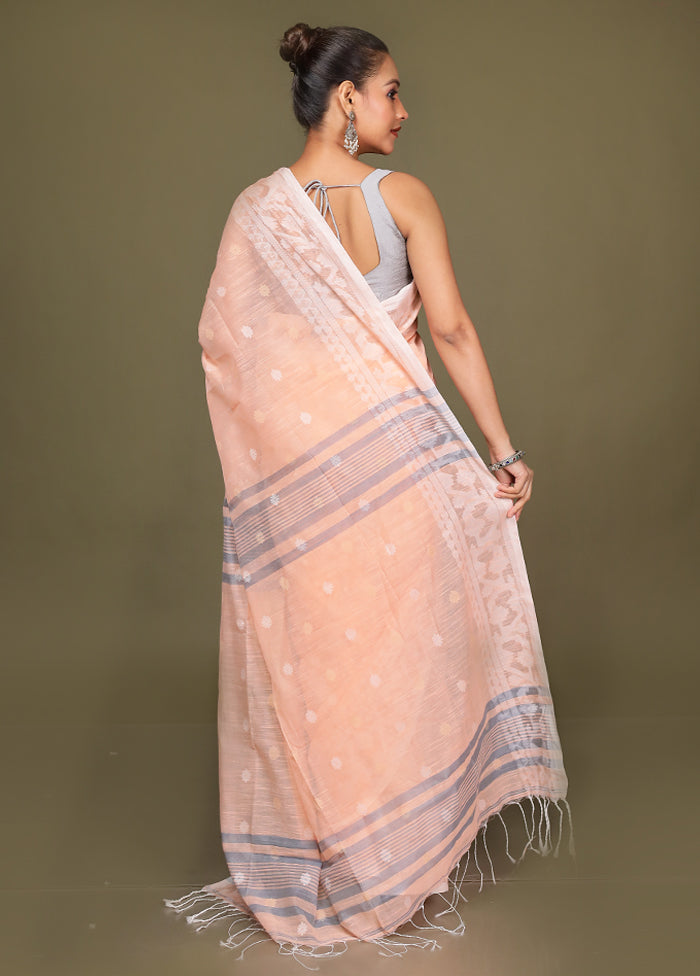 Pink Matka Silk Saree With Blouse Piece