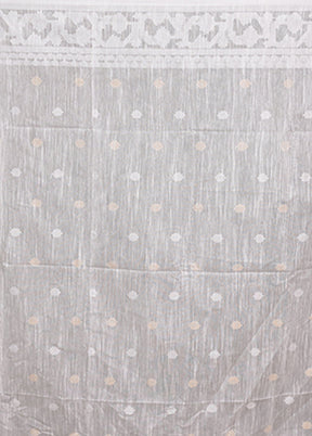 White Matka Silk Saree With Blouse Piece