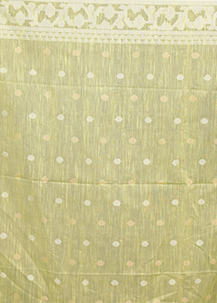 Yellow Matka Silk Saree With Blouse Piece