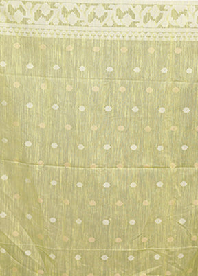 Yellow Matka Silk Saree With Blouse Piece