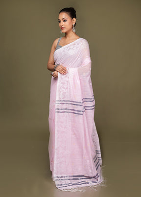 Pink Matka Silk Saree With Blouse Piece